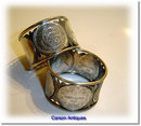 Pr Antique South Africa Silver Kruger 1-Shilling Napkin Rings 1894 1897