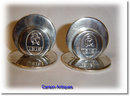 Sterling silver Pair of Menu / Place Card Holders made by Sampson Mordan & Co of Chester 1904