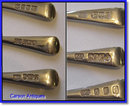 Set 6 British Hall Marks Silver Tea Spoons in Case