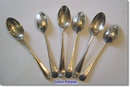 Set 6 British Hall Marks Silver Tea Spoons in Case
