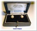 Pr Vintage Single 7.5mm Round Japanese Akoya (Salt Water) Cultured Pearl Earrings