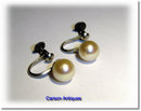 Pr Vintage Single 7.5mm Round Japanese Akoya (Salt Water) Cultured Pearl Earrings