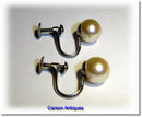 Pr Vintage Single 7.5mm Round Japanese Akoya (Salt Water) Cultured Pearl Earrings