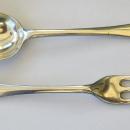 Pr Antique Silver Child's Christening Spoon and Fork 1910