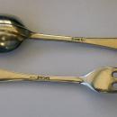 Pr Antique Silver Child's Christening Spoon and Fork 1910