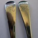 Pr Antique Silver Child's Christening Spoon and Fork 1910