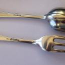 Pr Antique Silver Child's Christening Spoon and Fork 1910