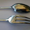 Pr Antique Silver Child's Christening Spoon and Fork 1910