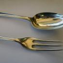Pr Antique Silver Child's Christening Spoon and Fork 1910