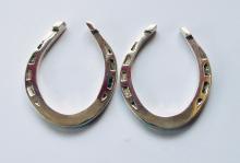 Pr Vintage English Silver Horseshoe Napkin Rings 1948