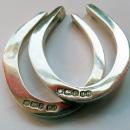Pr Vintage English Silver Horseshoe Napkin Rings 1948