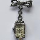 Ladys Vintage Bucherer Silver / Marcasite Pendant Fob Watch