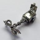 Ladys Vintage Bucherer Silver / Marcasite Pendant Fob Watch
