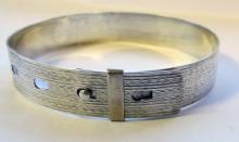 Fantastic Vintage English Silver Belt Bangle / Bracelet 1946 Chester