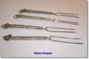4 x Rare Antique Two Pronged Forks for shellfish, snails, or hors-d'oeuvre circa 1810