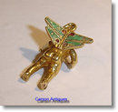 Vintage 18k Gold Enamelled Violin Playing Cherub Pendant / Charm 1965