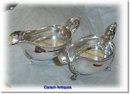 Pr Antique late 19th Century Large Silver plated Sauce Boats