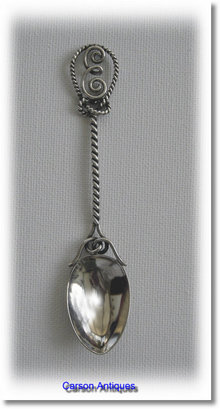 Antique English Victorian Silver Barley Twist Stem Tea Spoon 1893