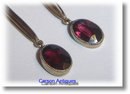 Pr Antique English 9k Yellow Gold Garnet Drop Earrings 1905
