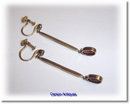 Pr Antique English 9k Yellow Gold Garnet Drop Earrings 1905
