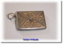 Antique Silver Envelope Stamp Case 1905