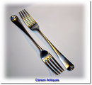Pr Antique English Silver Old English Dessert Forks 1792