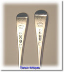 Pr Antique English Silver Old English Dessert Forks 1792