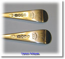 Pr Antique English Silver Old English Dessert Forks 1792