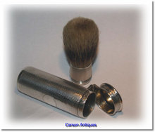 Antique English Silver Travelling Shaving Brush