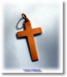 Antique Victorian 9k Rose Gold Cross 1895