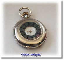 1890 Miniature Swiss Silver Half Hunter Pocket Watch