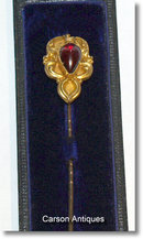 Arts & Crafts Gold & Garnet Stickpin 1880