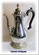 Antique English Silver Bellied Coffee Pot 1918
