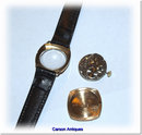 Vintage Gents 9k Gold Cushion Shaped Strap Watch 1965