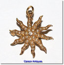 Antique Gold, Pearl & Diamond Sunburst Brooch 1870