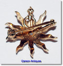 Antique Gold, Pearl & Diamond Sunburst Brooch 1870