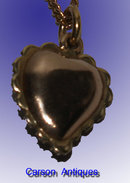 Antique English 15ct Yellow Gold Paisley Pearl & Enamel Heart Pendant & Chain 1890