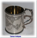 Antique English Victorian Silver Christening Mug 1868