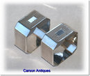 Pr Vintage English Silver Square Cut-Corner Napkin Rings 1929