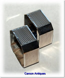 Pr Vintage English Silver Square Cut-Corner Napkin Rings 1929