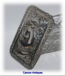 Antique English Silver Lidded Top & Crystal Dressing Table Trinket Box. 1904