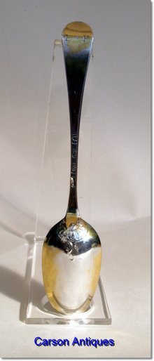Silver Gilt Hanoverian Fancy Scroll Back Spoon 1768