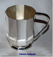 Antique English Silver Octagonal 1 Pint Tankard