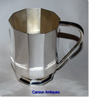 Antique English Silver Octagonal 1 Pint Tankard