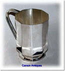 Antique English Silver Octagonal 1 Pint Tankard