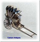 Antique Chinese Silver Rickshaw Model