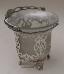 Antique EnglishVictorian Silver Hand Pierced Swing Handle Sugar Basket 1859