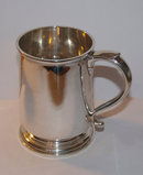 Vintage English Sterling Silver Georgian Style One Pint Tankard 1945