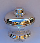 Antique English Edwardian Silver SUGAR BOWL & Cover 1908