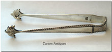 Antique English Pr Silver Cast Sugar Tongs 1773 by Thomas Tookey
